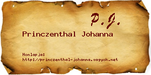Princzenthal Johanna névjegykártya